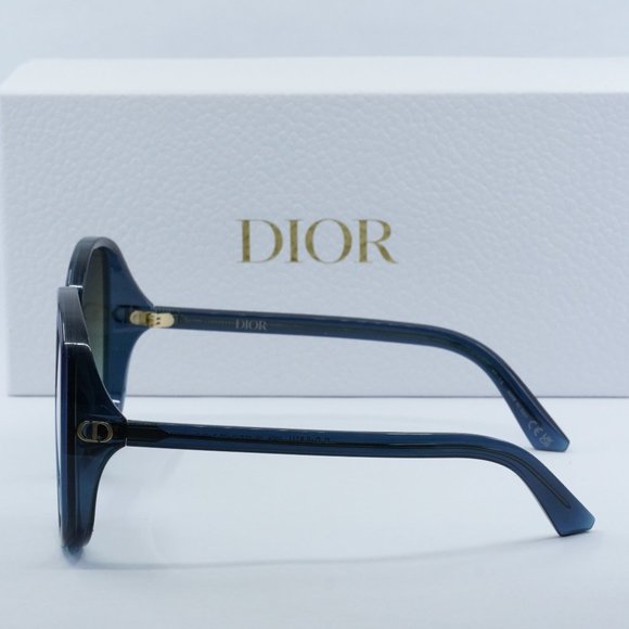 Dior DDOLL R1U 30C6 Round Sunglasses - Translucent Blue/Khaki Gradient - Picture 5 of 11